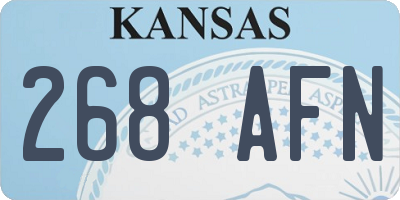 KS license plate 268AFN