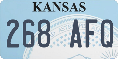 KS license plate 268AFQ