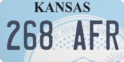 KS license plate 268AFR