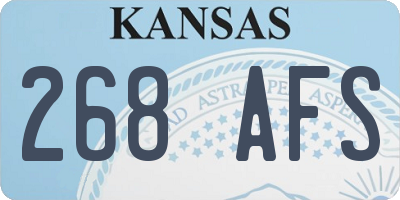 KS license plate 268AFS