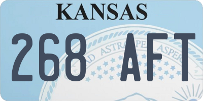 KS license plate 268AFT