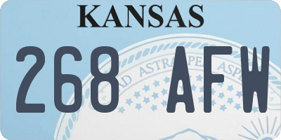 KS license plate 268AFW
