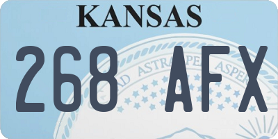 KS license plate 268AFX