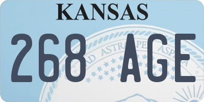 KS license plate 268AGE