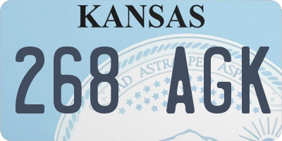 KS license plate 268AGK