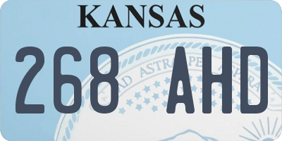 KS license plate 268AHD