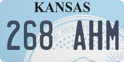 KS license plate 268AHM