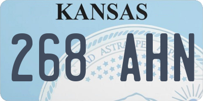 KS license plate 268AHN