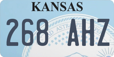 KS license plate 268AHZ