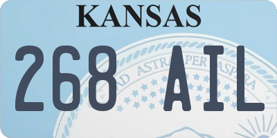 KS license plate 268AIL
