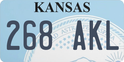 KS license plate 268AKL