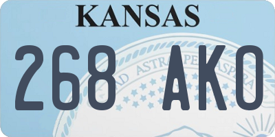 KS license plate 268AKO