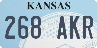 KS license plate 268AKR