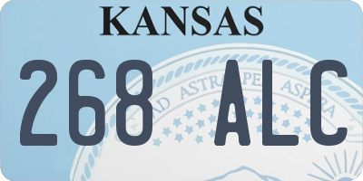 KS license plate 268ALC