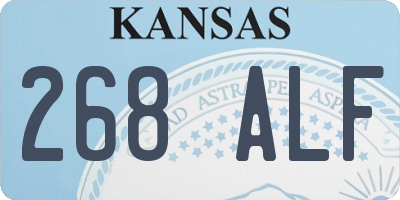 KS license plate 268ALF