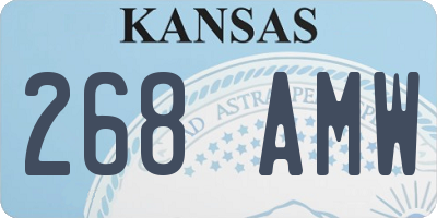 KS license plate 268AMW