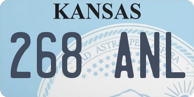 KS license plate 268ANL