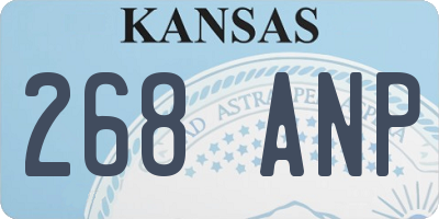 KS license plate 268ANP