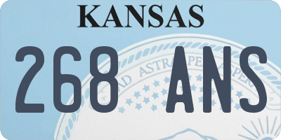 KS license plate 268ANS