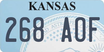 KS license plate 268AOF