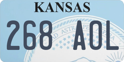 KS license plate 268AOL