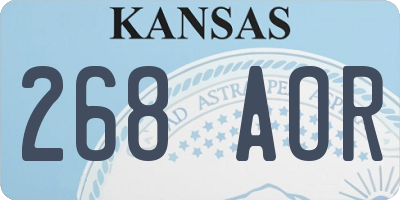 KS license plate 268AOR