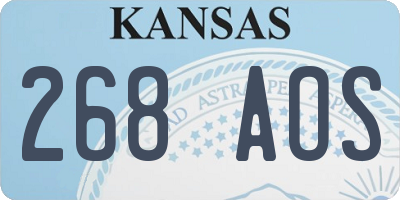 KS license plate 268AOS