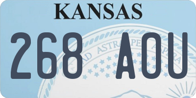 KS license plate 268AOU