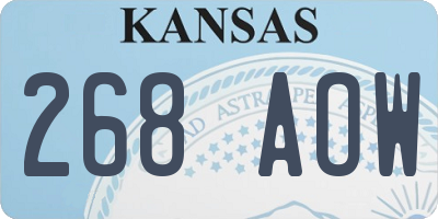 KS license plate 268AOW