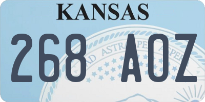 KS license plate 268AOZ