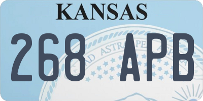 KS license plate 268APB