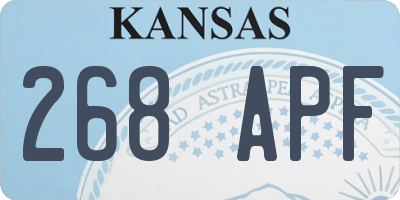 KS license plate 268APF
