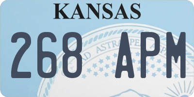 KS license plate 268APM