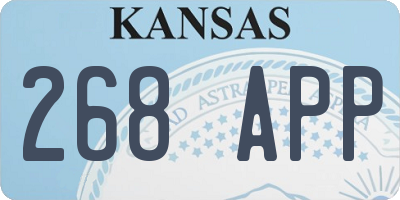 KS license plate 268APP