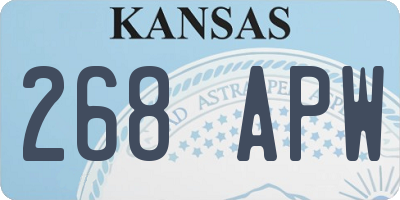 KS license plate 268APW