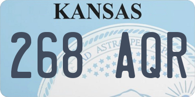 KS license plate 268AQR