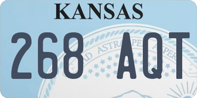 KS license plate 268AQT