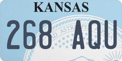 KS license plate 268AQU