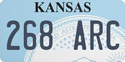 KS license plate 268ARC