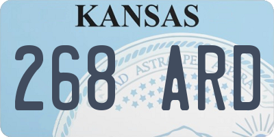 KS license plate 268ARD