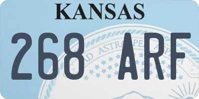 KS license plate 268ARF