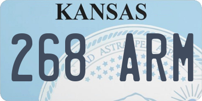 KS license plate 268ARM