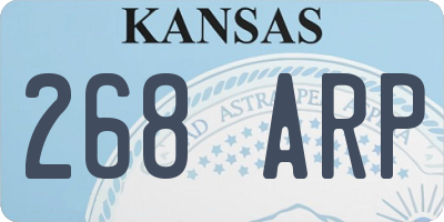 KS license plate 268ARP