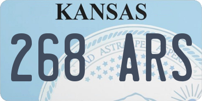 KS license plate 268ARS