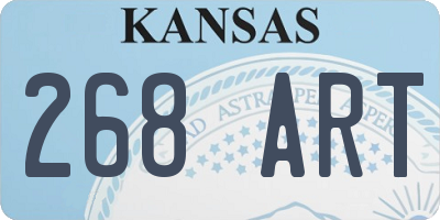 KS license plate 268ART
