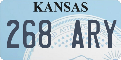 KS license plate 268ARY