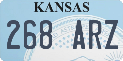 KS license plate 268ARZ