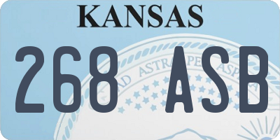 KS license plate 268ASB