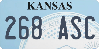 KS license plate 268ASC