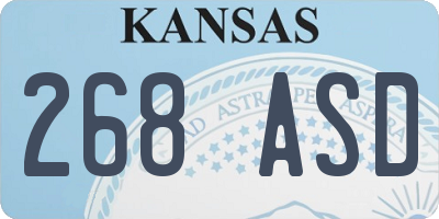 KS license plate 268ASD